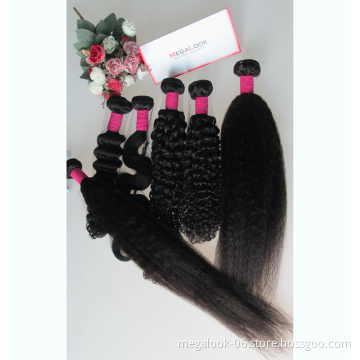 Megalook Discounts Tangle Free Shedding Free Virgin Hair Extension, Good quality Human Hair Weft